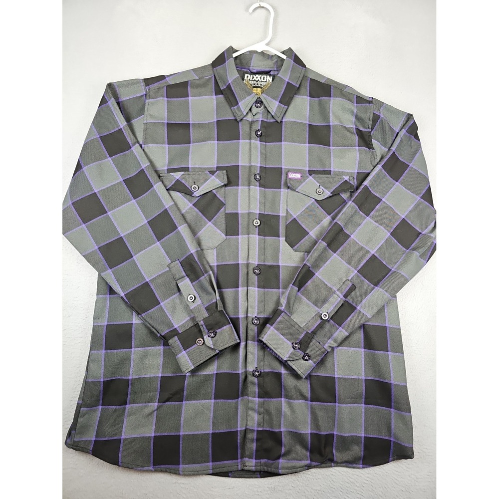 Dixxon Flannel Shirt "The Gift" Men's Size 2X Gray & Purple Plaid Button-Down